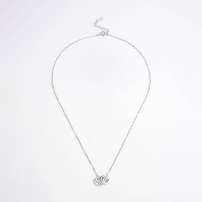 925 Sterling Silver Inlaid Zircon Heart Necklace