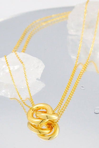 Linked Ring Pendant Chain Necklace