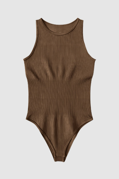 Round Neck Sleeveless Active Bodysuit