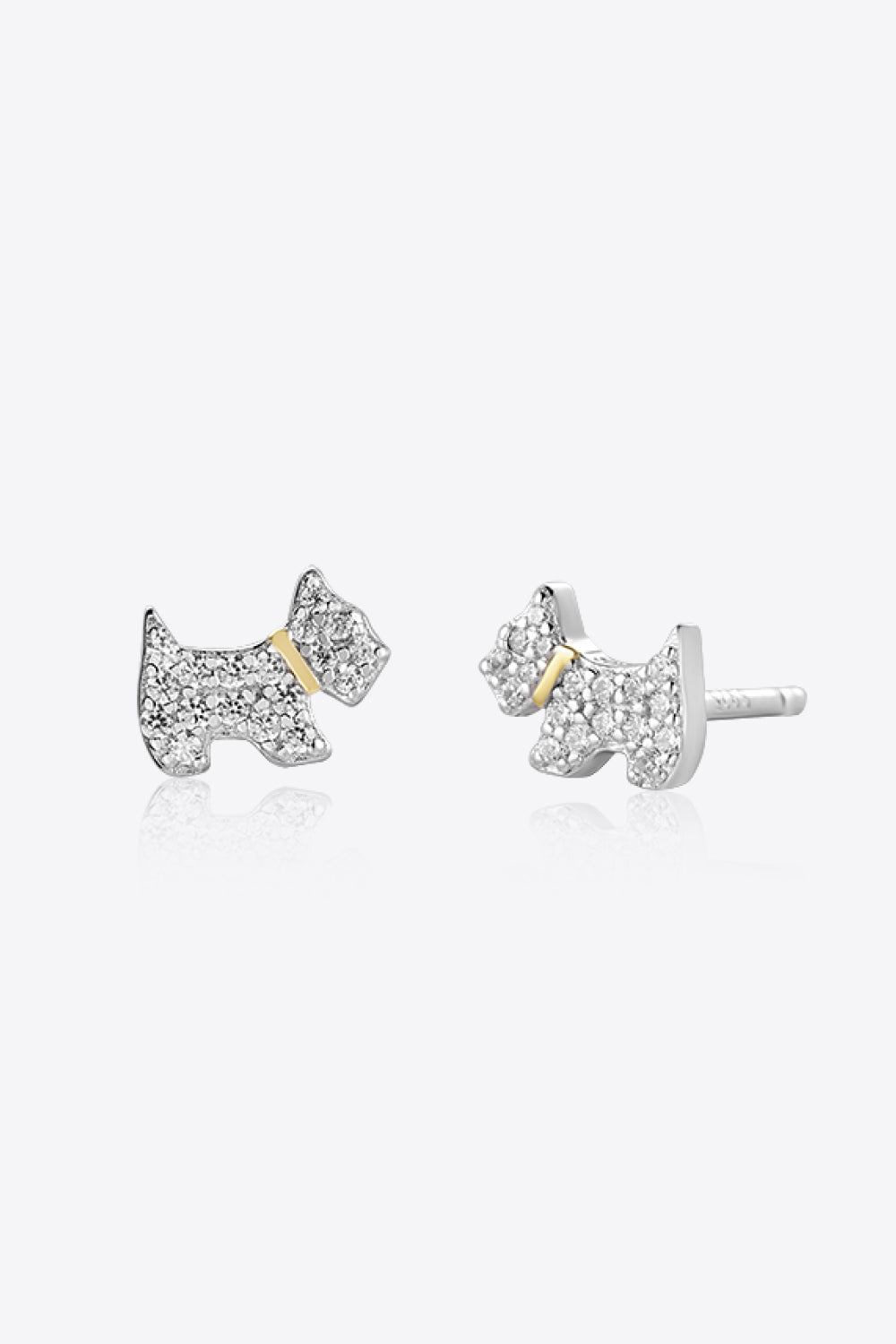 Puppy Zircon 925 Sterling Silver Stud Earrings