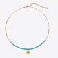 Turquoise Beaded 18K Gold-Plated Sun Shape Pendant Necklace