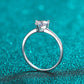 925 Sterling Silver Heart-Shaped Moissanite Solitaire Ring