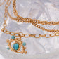 Evil Eye Design Turquoise Pendant Necklace